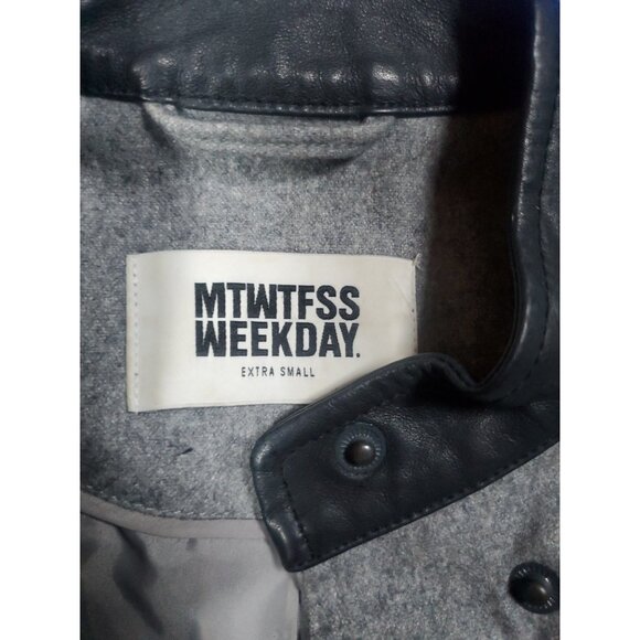 MTWTFSS Weekday Women Nikita Mix Jacket Biker Size XS NEW NWOT - Picture 2 of 16
